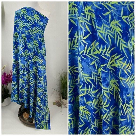 Blue Green SARONG Batik Hand Painted Rayon - Picture 4 of 4